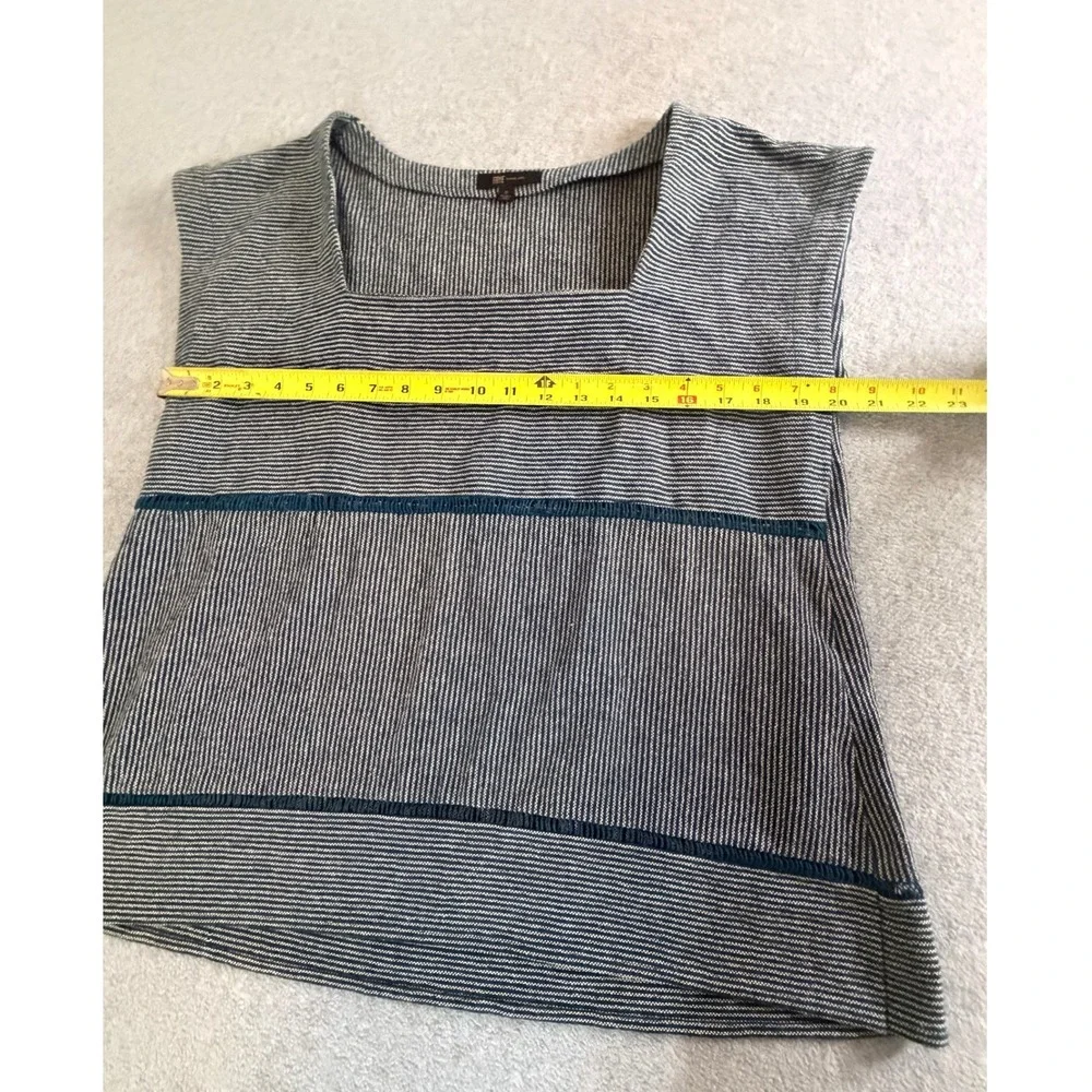 Frye Women Blue White Striped Square Neck Sleeveless Tank Top Blouse Small